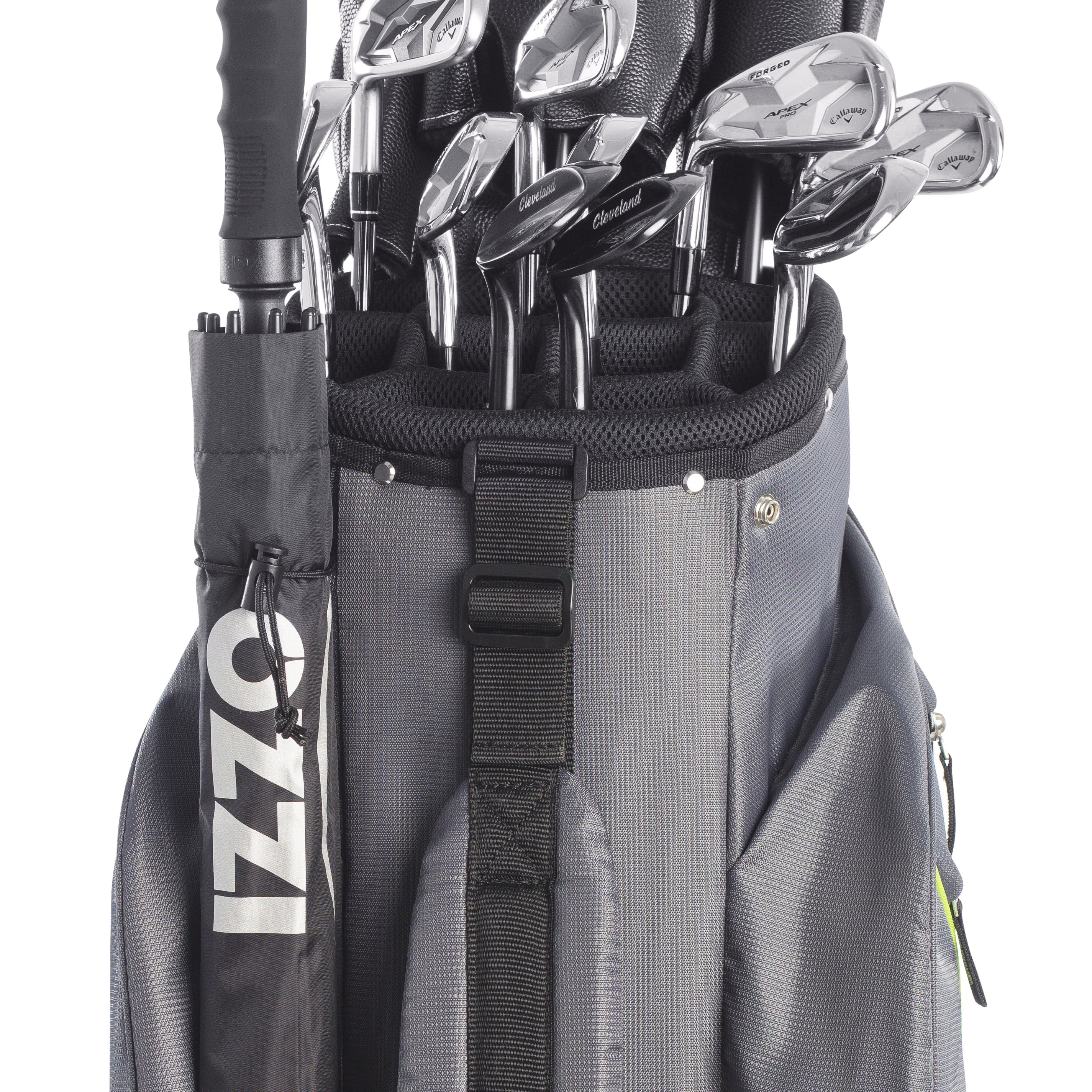 Izzo Golf Ultra-Lite Golf Cart Bag with Single Strap & Exclusive Features, Gray/Lime