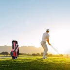 Costway Golf Stand Cart Bag Club w/6 Way Divider Carry Organizer Pockets Storage Red